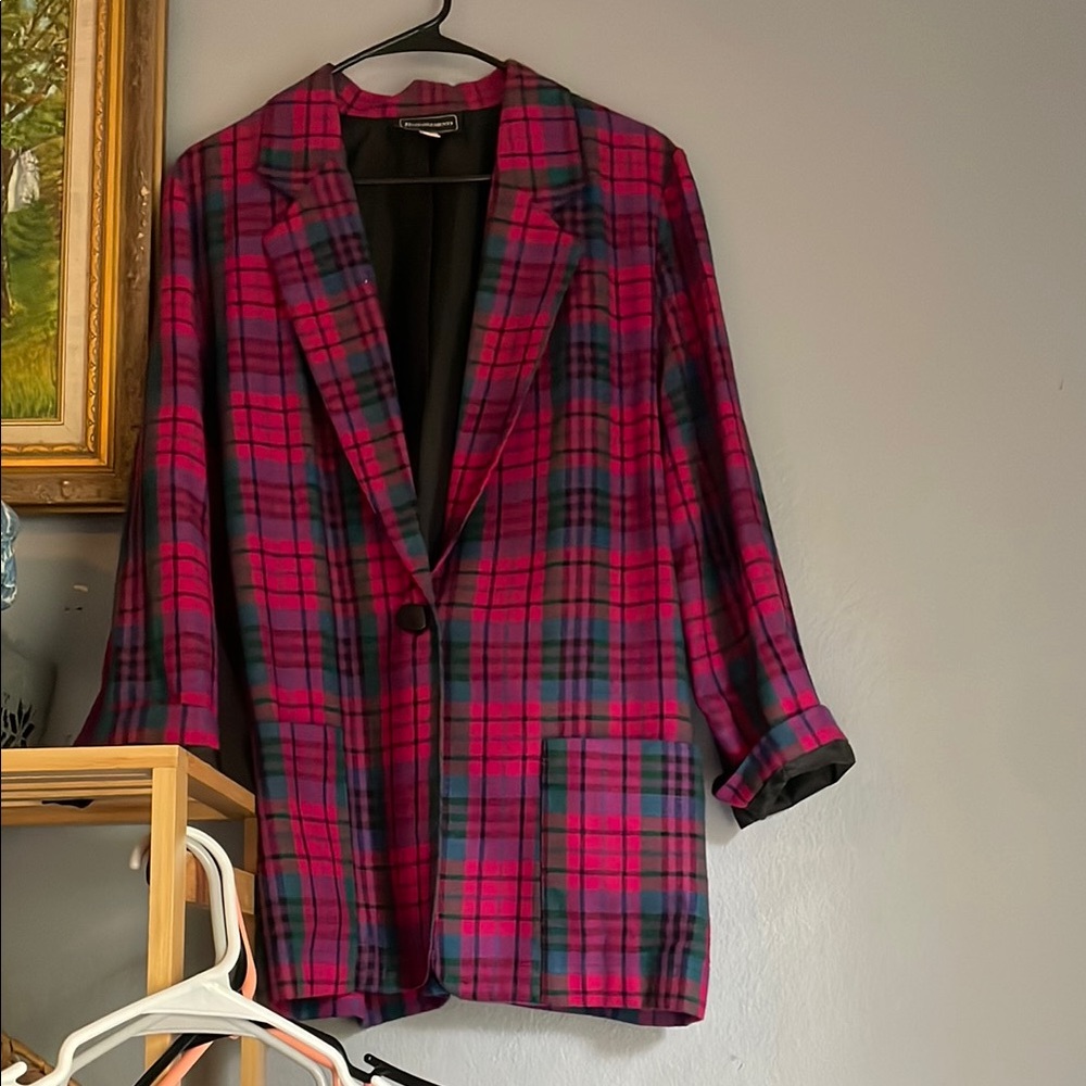 Requirements Vintage Plaid Blazer